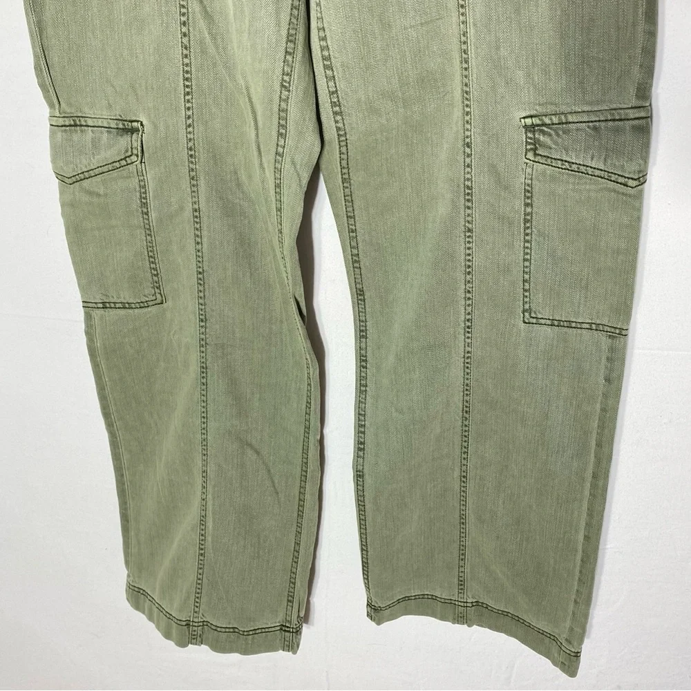 Reitmans Olive Green High Rise Wide Leg Pants Lyocell Linen Cotton Pants 28 NWT - Picture 11 of 15